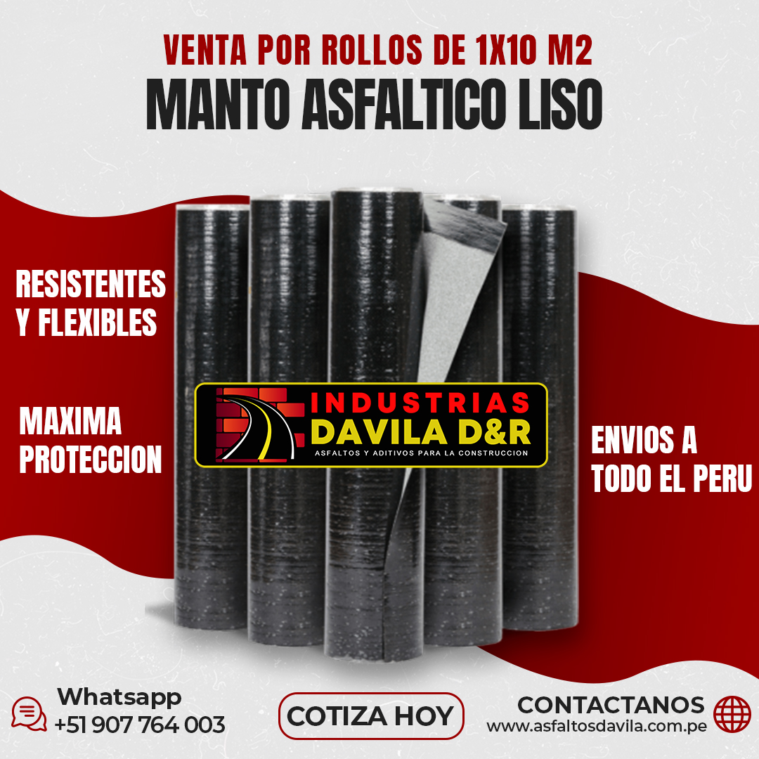 venta de manto asfaltico liso arenado